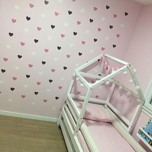 1PC Gold Heart Wall Sticker for Kids Room Baby Girl Room Decorative Stickers Nursery Bedroom Wall Decal Stickers Home Decoration