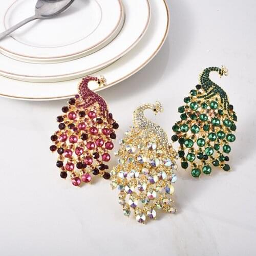 10pcs/lot Luxury model room home decoration napkin buckle high-grade crystal color diamond napkin ring paper towel ring