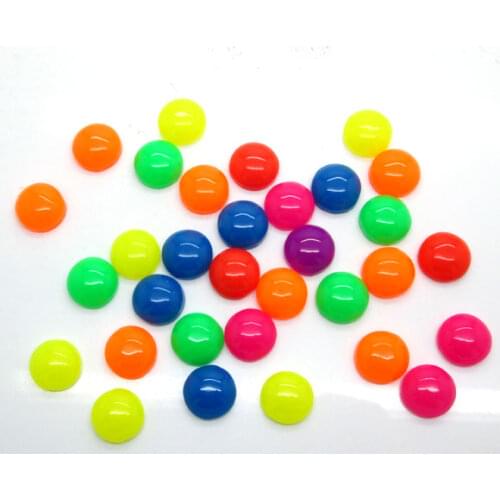 100Pcs 8mm Mixed Resin Round Decoration Crafts Kawaii Bead Flatback Cabochon Fridge Magnet Scrapbook DIY Accessories Buttons