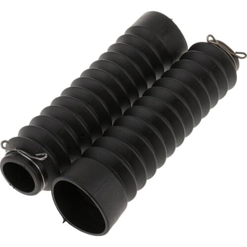 2PCS Motorcycle Rubber Front Shock Absorber Dust Covers 210x45x30mm - Black