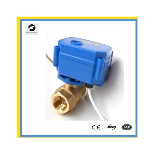 2way electric brass motor valve DN20 ADC9-24V 3/4" CR04 with auto return function for water leakage detection