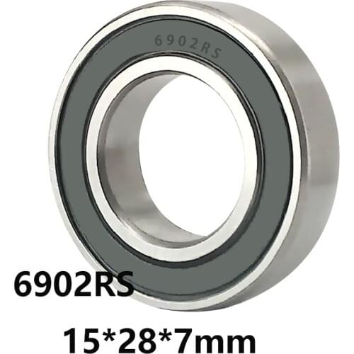 5pcs/lot 6902RS Deep Groove Ball Bearing Rubber Cover Seal 6902-RS 6902RS 15*28*7mm 15*28*7 Bearing Steel Material