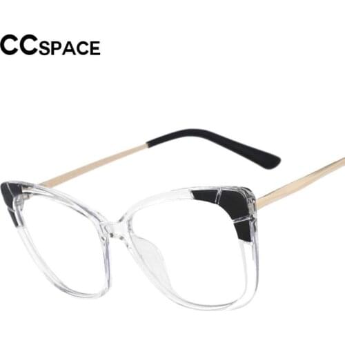 53247 Retro Anti-Blue Light Computer Glasses Frame Fashion Eyeglasses Frame Women Transparent Plastic Frame