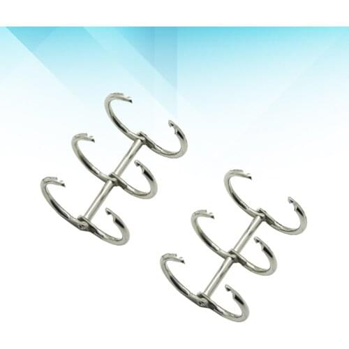 6 Pcs 20mm 3-Ring Metal Silver Loose-Leaf Hinged Rings Scrapbooking Book Binder Rings for Diary Photo Album Binding