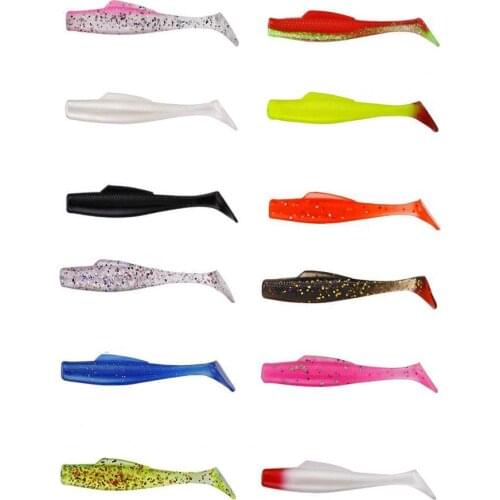 6Pcs 8.5cm 5g Fishing Lure Simulation Bionic TPR T-Tail Swimming Soft Bait for Bass