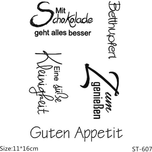 AZSG Good Appetite/German Clear Stamps For DIY Scrapbooking/Card Making/Album Decorative Silicone Stamp Crafts