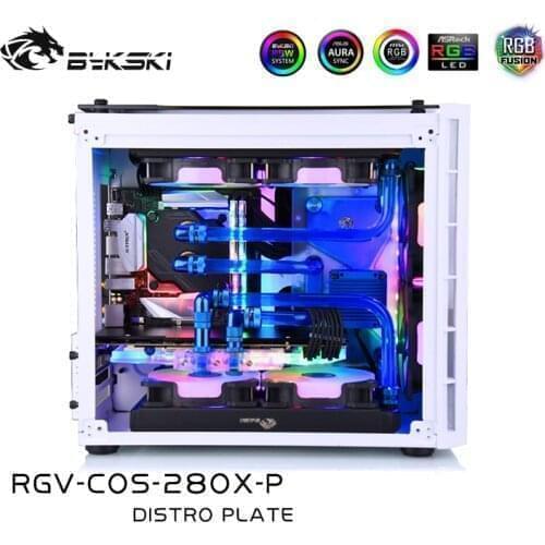 BYKSKI RGV-COS-280X-P Waterway Board Cooling Kit for CORSAIR 208X Case, CPU/GPU Block double 240 Radiator