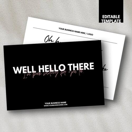 Black and Pink Thank you for your order business cards 30pieces 14.5X10.5cm insert Editable Business minimal Thank You Cards