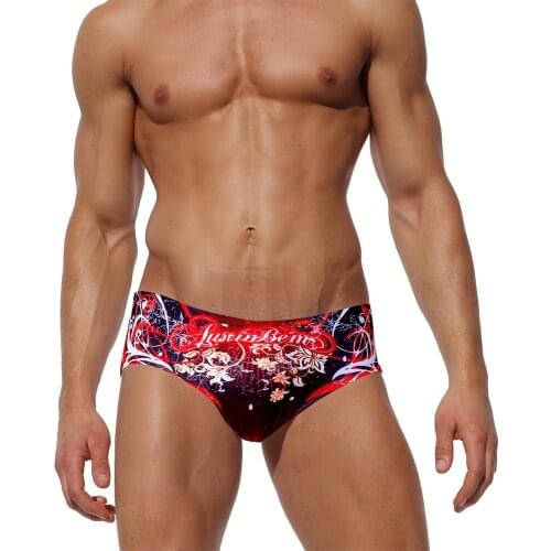 European and American Men Swimwear Cartoon Anime Bikini Swim Trunks Sexy Low Waist Beach Swimsuit Men Swimming Trunks Bikini