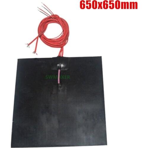 650x650mm orange color big 3D Printer Heat Bed 220V 1500W Silicone Rubber Heater 650*650mm Electric Heating Pad with thermistor