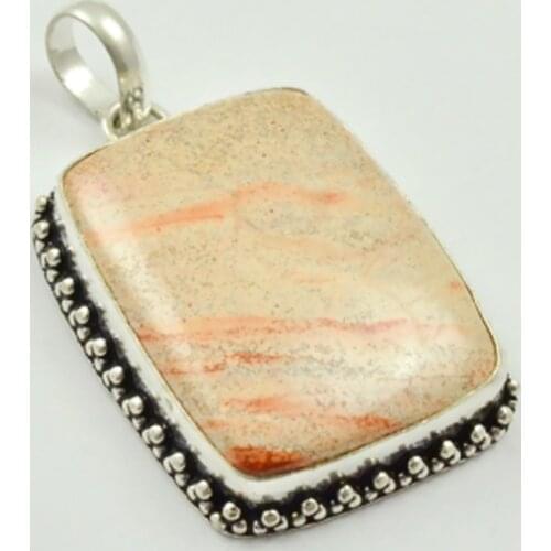 Red Jaspers Pendant Silver Overlay over Copper , 50 mm, P3275
