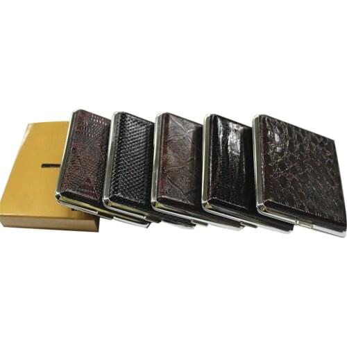 Fashion Leather Pocket Cigarette Tobacco Case Box Holder Tobacco Storage Case Gift biological