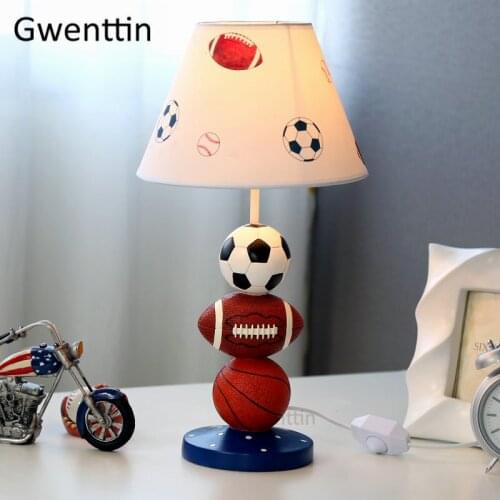 Basketball Soccer Table Lamps for Living Room Modern Led Beds Football Desk Lamp Children Room Stand Light Fixtures Home Decor