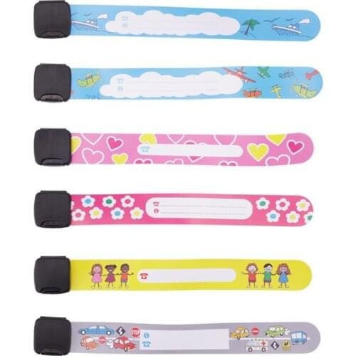 New 8 Pcs Kids Anti-lost Info Wrist Band Children Reusable Outdoor Safe ID Bracelet