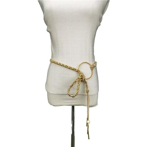 UKEBAY New Handmade Knitted Belt Gold Belts Fashion Bondage Body Belt 3 Colors Defferent Wears Designer Luxury Belts Jewelry