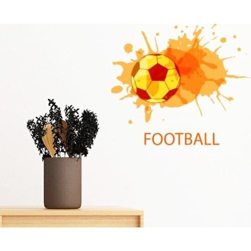 Football soccer orange Sports Removable Wall Sticker Art Decals Mural DIY Wallpaper for Room Decal