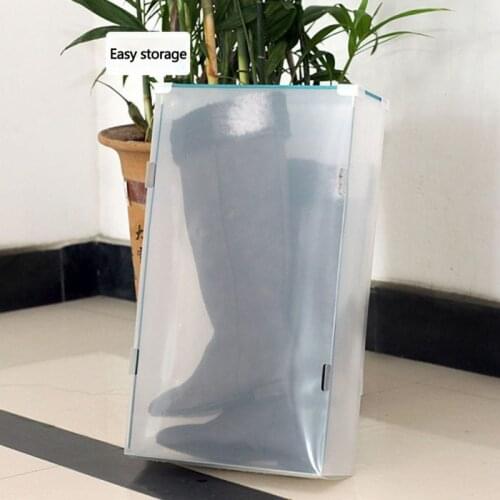 Plastic Foldable Drawer Box For Thigh Boots (52cm) Clear Stackable Home Multifunctional Storage Container