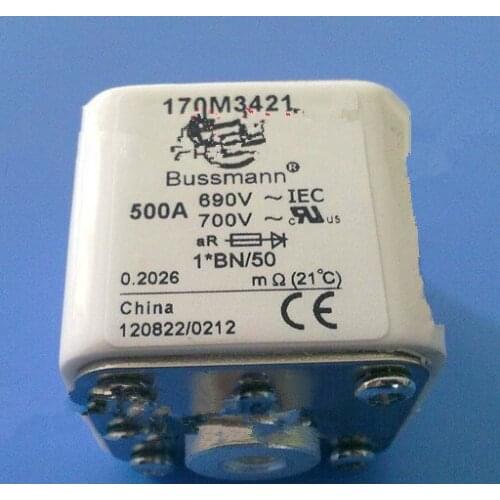 Fuses: 170M3421 500A 690V / 170M3521 500A / 170M3422 550A / 170M3522 550A 690V aR
