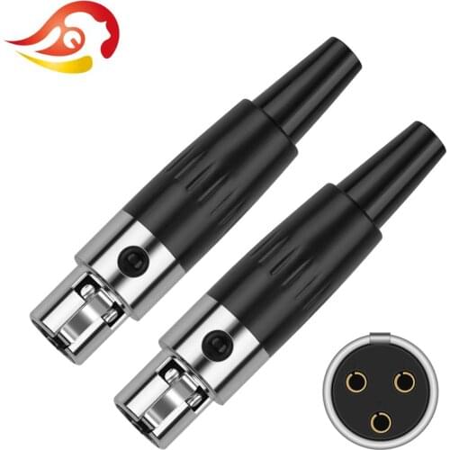 QYFANG 3 Pin Mini XLR Microphone Audio Connector 3P Male Socket MIC Adapter Plastic Tail Tube For K712 DT1990 AB-1266 LCD2 LCD4