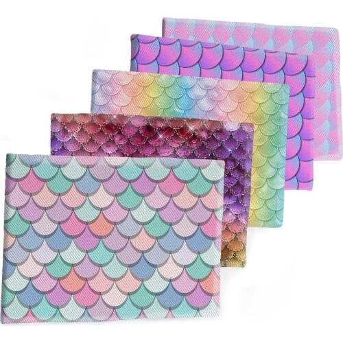 Colorful Fish Scales Fabric Printed Polyester Cotton 50*145CM Twill Fabric Patchwor Printed