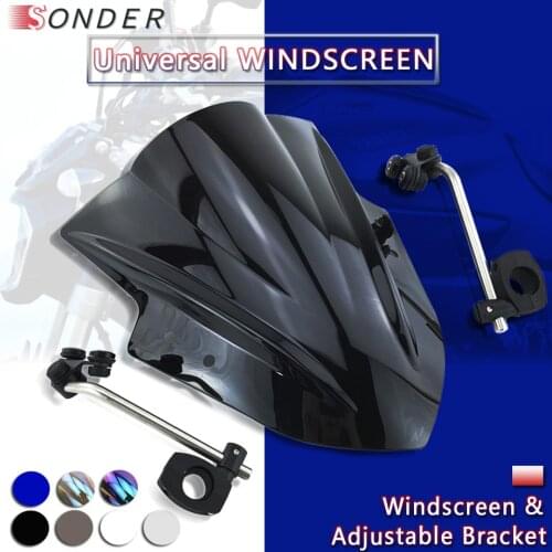 Adjustable Wind Screen Windshield For Yamaha MT03 MT25 MT07 FZ07 MT09 FZ09 FZ1 FZ8 YZF R6 SR400 For Suzuki Bandit 1250S SV650
