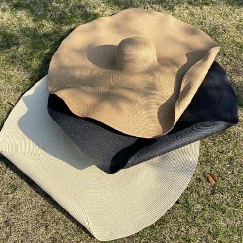 202008-shi summer big wind brim paper lady sun cap women leisure holiday beach hat