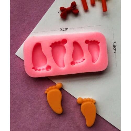 3D Lovely Baby Feet Silicone Mold Chocolate Fondant Cake Decorating Baking Tool Bakeware Pudding Mould DIY Home Kitchen Supplies