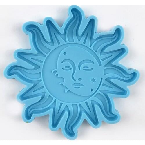 Sun Moon Tea Cup Mat Silicone Mold for DIY Handmade Crystal Cup Mats Crystal Epoxy Resin Mold Coasters Casting Molds