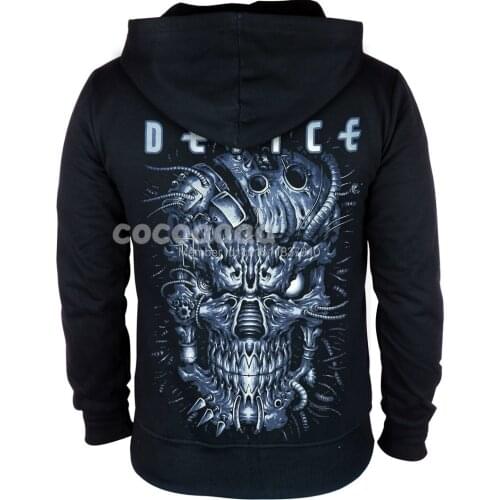 Harajuku Terminator Device tracksuit Cotton Rock zipper hoodies brand clothing punk hardrock metal skull sudadera trasher