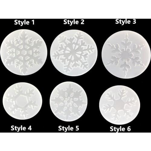 UV Resin Jewelry Liquid Silicone Mold Christmas Snowflake Resin Charms Molds For DIY Pendant Jewelry Making Finding Molds