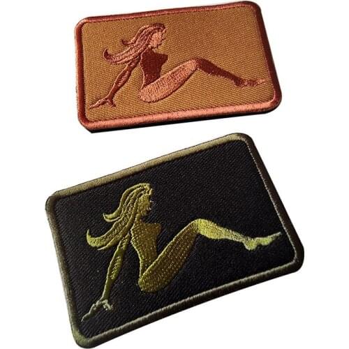 Military Patch Funny Sexy Lady Shape Embroidery Emblem Applique Iron DIY Patches Hook Loop Backpack Jacket Hunting Vest
