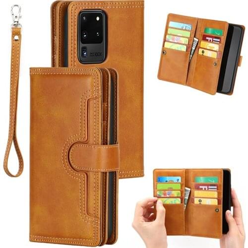 Retro Flip Leather Case For Samsung Galaxy S20 S20 Ultra Multifunction Wallet Purse Book Cover For Samsung S20 Plus Phone Cases