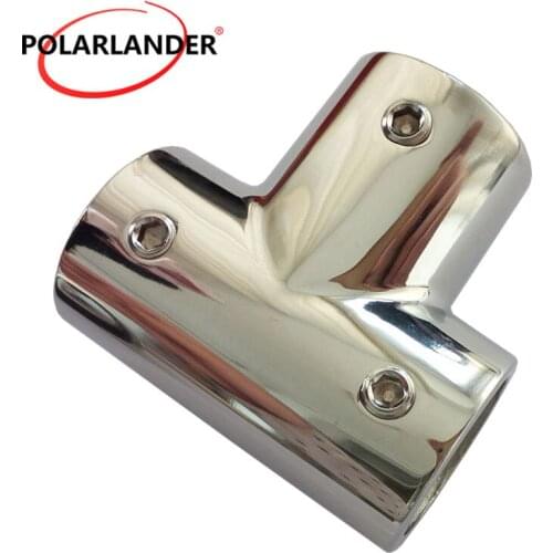 1 PC 1'' 25mm 3 WAY 90 Degree Tee Tube Rail Fittings Tube Stainless Steel Hardware for Boat Marine Yacht