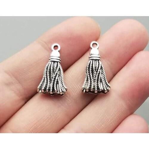 20pcs/lot--20x12mm, Tassels cham,Antique silver plated Imitation Tassel charms ,DIY supplies, Jewelry accessories