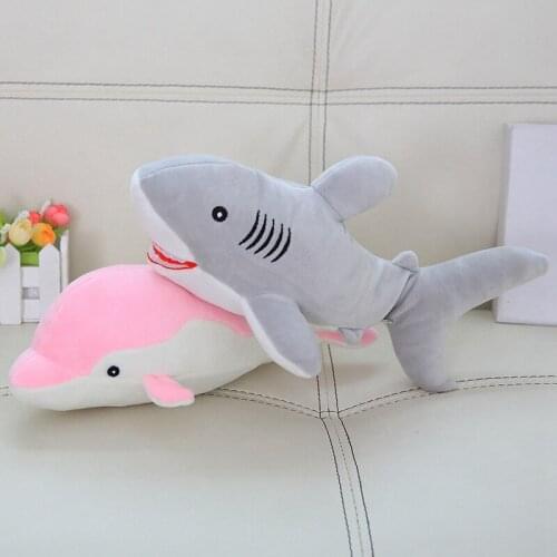 30cm Cute Down Cotton Shark Plush Toys Kawaii Dolphin Stuffed Animals Kids Toys For Children Birthday Gift Doll