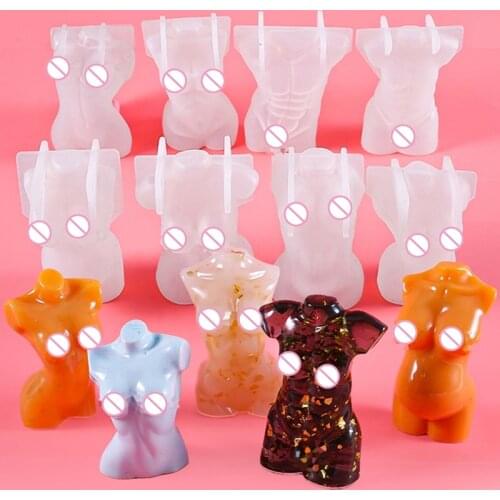 3D Body Shape Candle Epoxy Resin Mold Female Male Body Model Ornaments Silicone Mould DIY Crafts Jewelry Decoration Mold