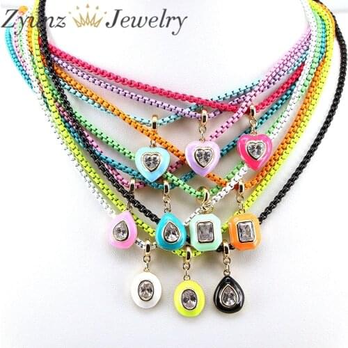 5PCS, Romantic Sweet Lovely Heart Drop Geometric Shape Pendant Necklaces For Girls Females Wedding Party Jewelry Accessories