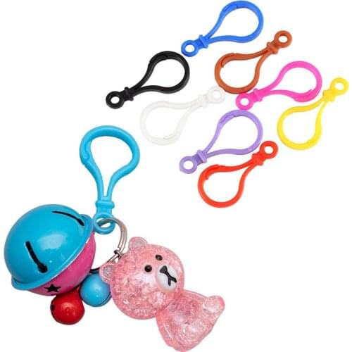 50Pcs 5cm Color Acrylic Key Chain Buckle Lobster Clasp Hang Ring DIY Craft Ornament Resin Toys Bell Backpack Pendant Accessories