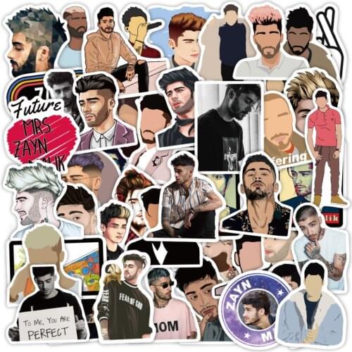 VANMAXX 50 PCS Singer Zayn Malik Music-thenmed Stickers Waterproof Vinyl Decal for Laptop Refrigerator Luggage Guitar Car