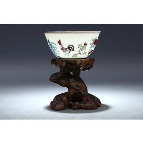 7 Antique MingDynasty porcelain cup,blue & color chicken cup,painted crafts,Decoration,collection & adornment