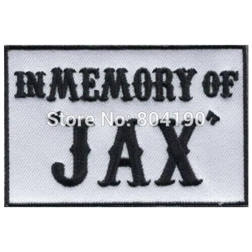 3" In memory of JAX president outlaw biker vest Anarchy opie jacket Embroidered Iron On Patch Heavy Metal