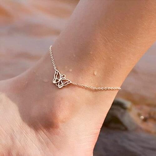 Butterfly Female Anklets Barefoot Crochet Sandals Foot Jewelry Leg New Anklets On Foot Ankle Bracelets For Women Leg Chain