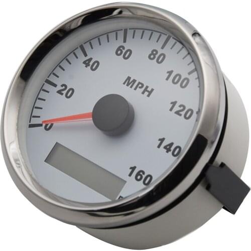 85mm Digital GPS Speedometer Gauge 0-160MPH Waterproof Speed Gauge Odometer for Car Truck Boat motor With Red Backlight 9-32V