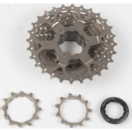 SUNSHINE Road Bicycle Free Wheel Bike Nichrome Silver Cassette Freewheel 10 Speed 11-28T High Tension Steel