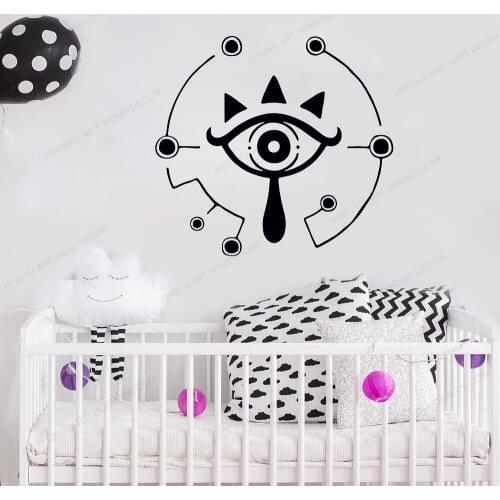 Breath of the Wild Symbol Decal Sheikah Eye Wall Sticker Kids Room Mural Game Poster Home Bedroom Decor HD183