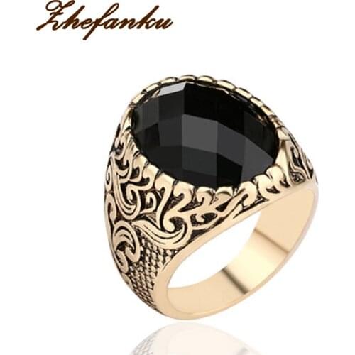 2017 New Brand Fashion Domineering Rings Clear Gold Color Silver Color Rings Men Fashion Jewelry Wholesale