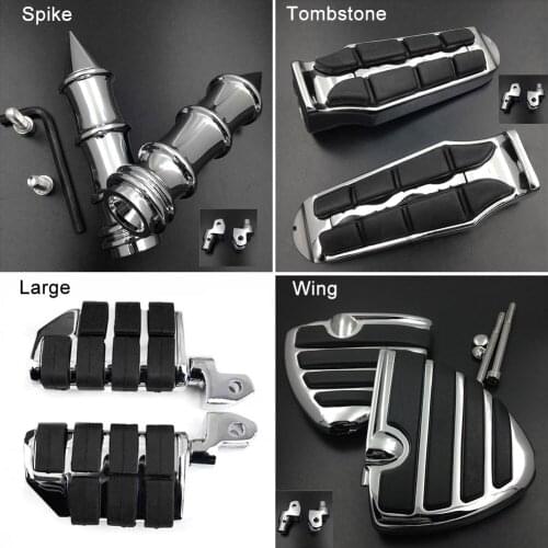 Wing Front Foot Peg For 1990-1999 97 98 Yamaha Virage 750 1100 XV750 XV1100 Special All Models footpeg Rest pedal Billet Rubber
