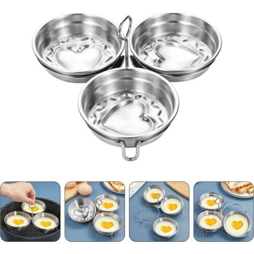 Stainless Steel Kitchen Egg Poacher Poaching Pan Mould Household Egg Steamer Steamed Eggs Mold Home Cooking Gadget