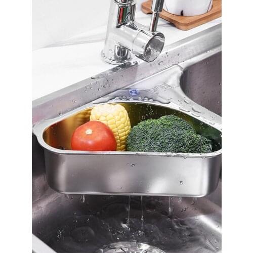 Multifunctional Sink Basket Suction Cup Corner Sink Drain Rack Shelf Storage Organizer Bowl Sponge Towel Holder For Kitchen Tool