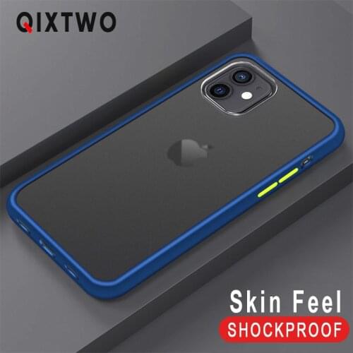 Luxury Matte Transparent Bumper Phone Case For iPhone 11 12 Pro Max Mini X Xs XR 7 8 Plus SE 2020 Silicone Shockproof Hard Cover
